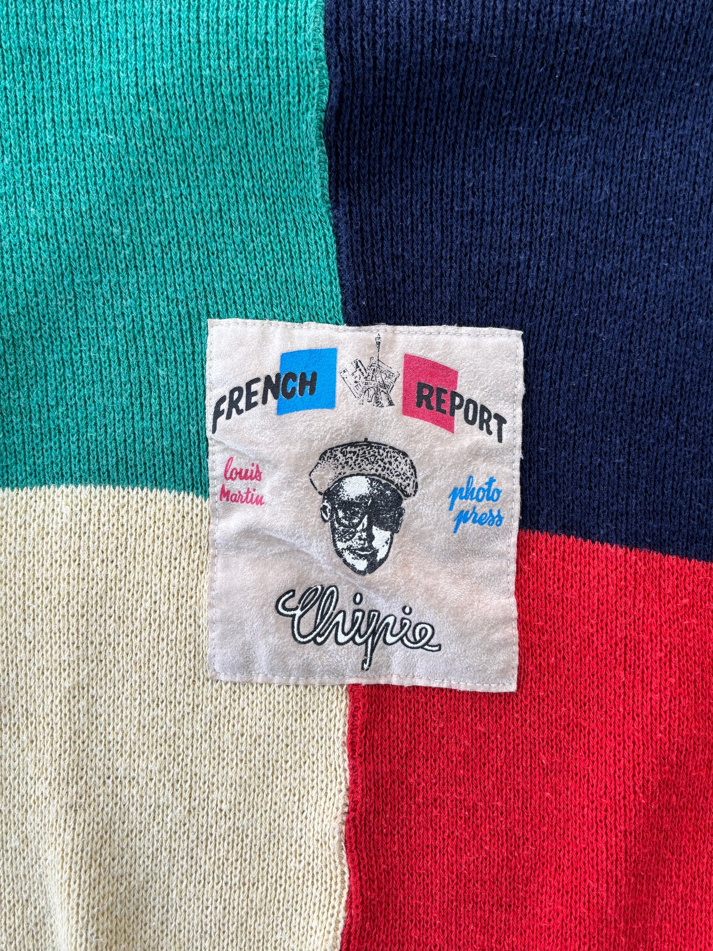 Patch worked mulch colour knit