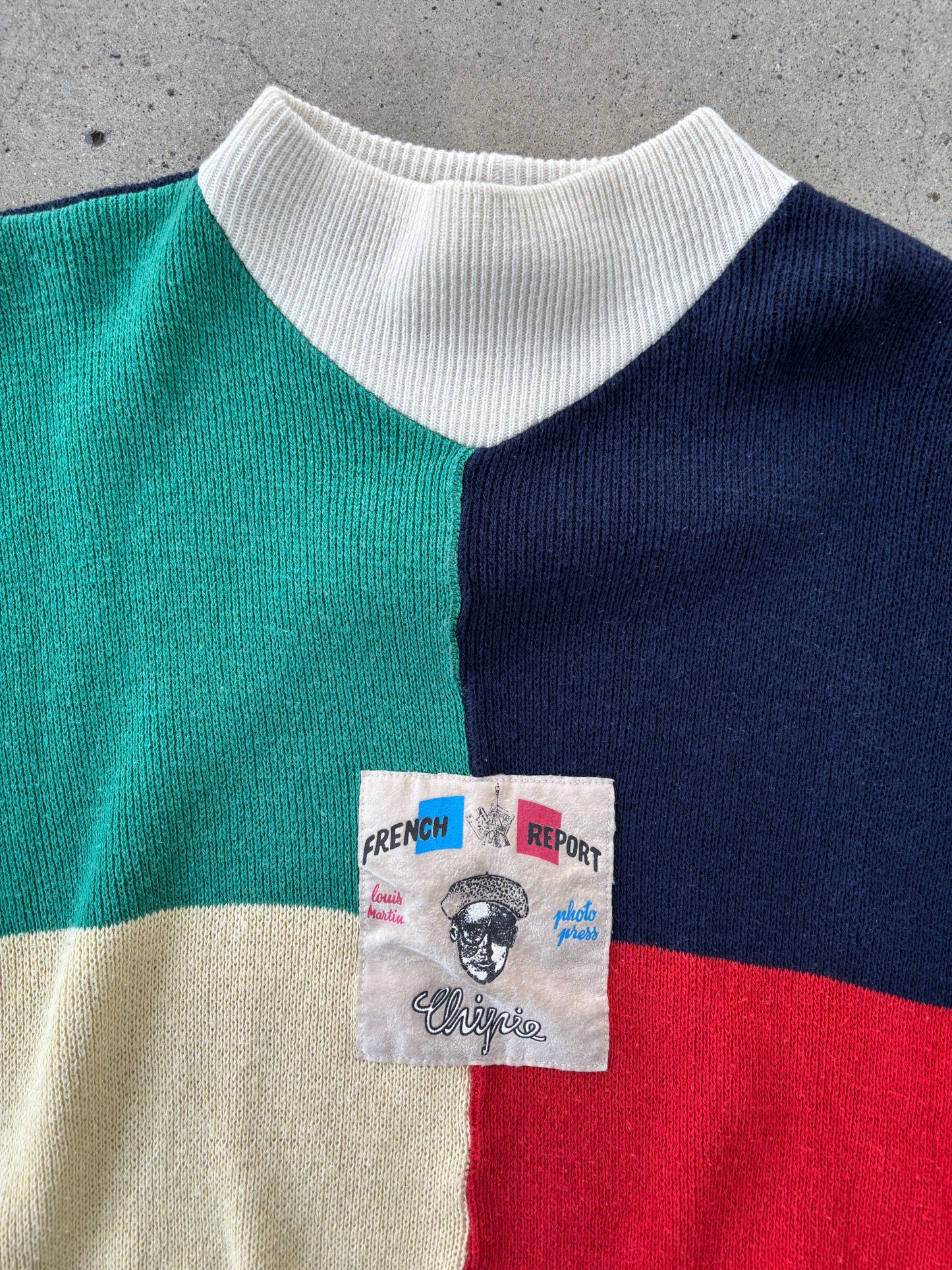 Patch worked mulch colour knit