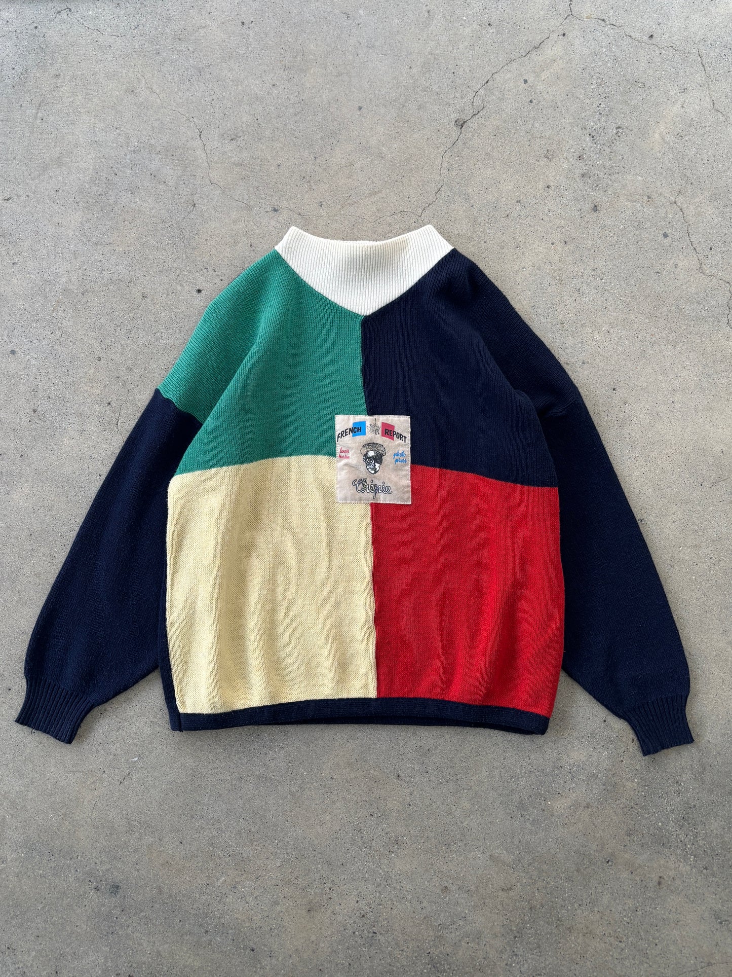 Patch worked mulch colour knit