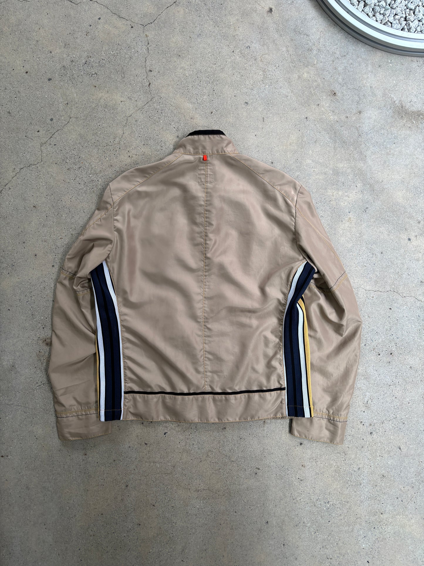 e2000s colour stitched jacket with mesh panels