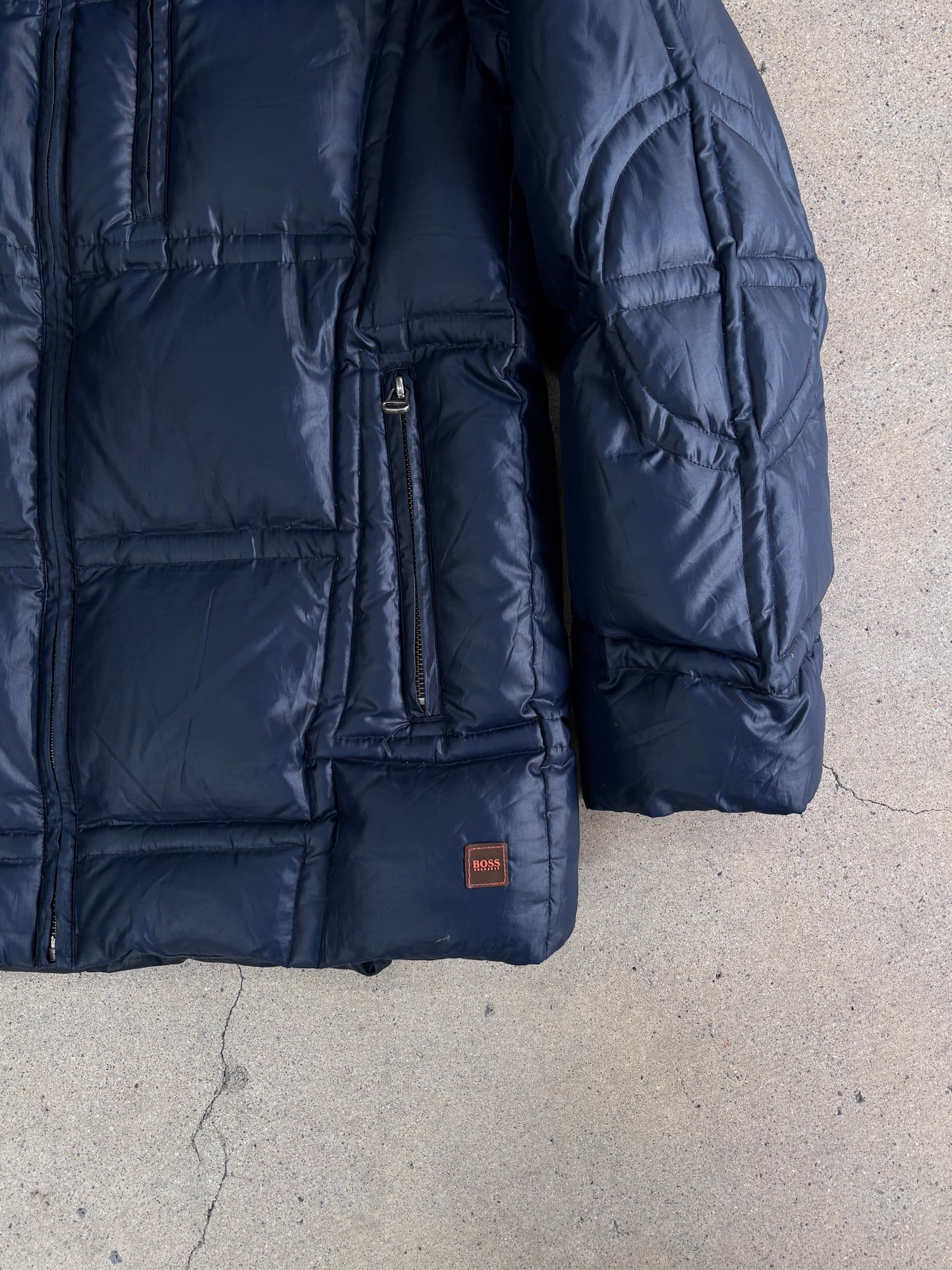 e2000s irregular cut down jacket