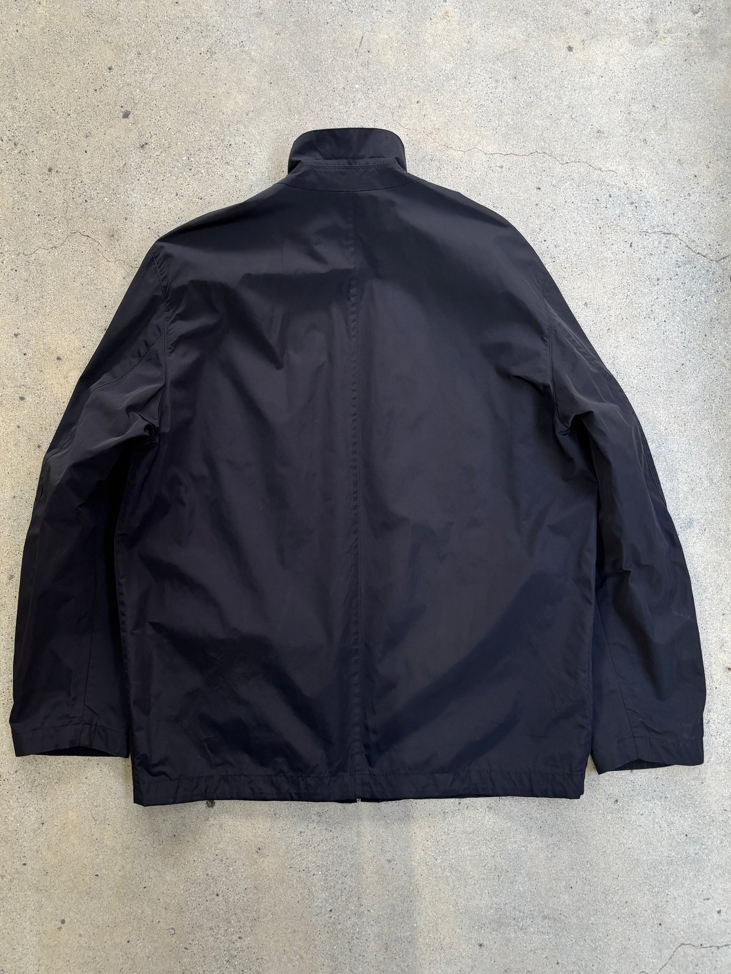 Double zip-up lightweight nylon jacket