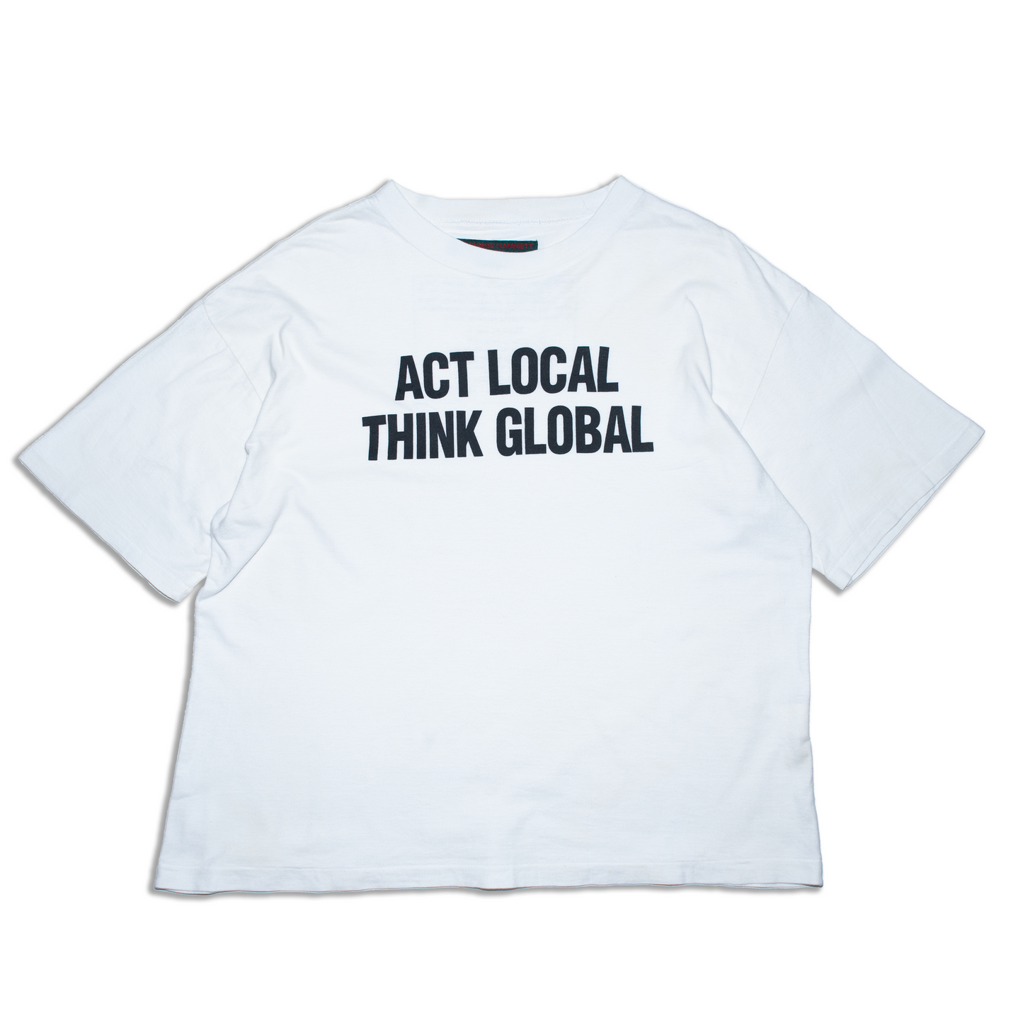 90s "ACT LOCAL THINK GLOBAL" slogan tee