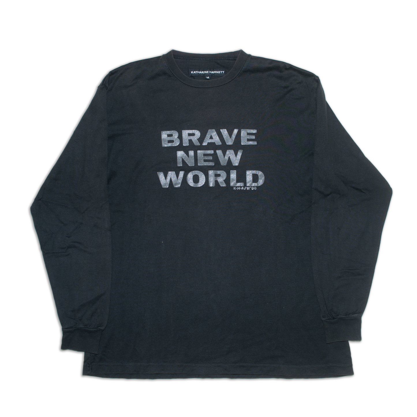 1990A/W "CANCEL THE WORLD DEBT" Slogan long-sleeved tee