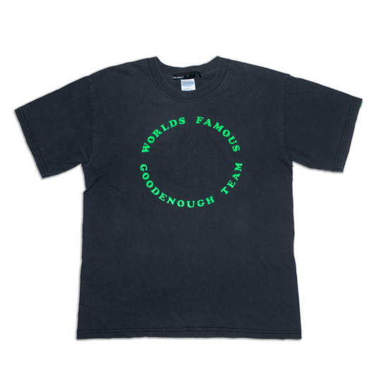 Early2000s "World famous goodenough team" circle logo tee