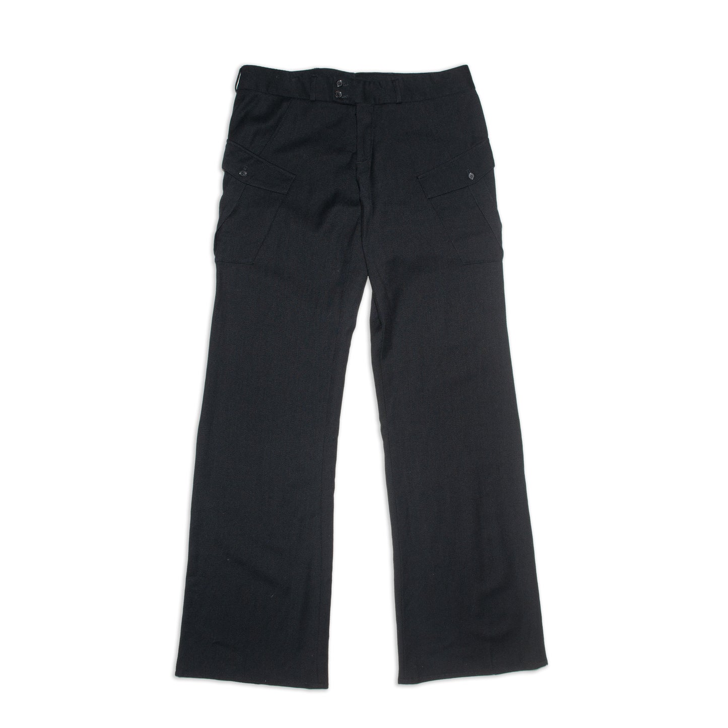 Early2000s wool straight trousers with diagonal pockets