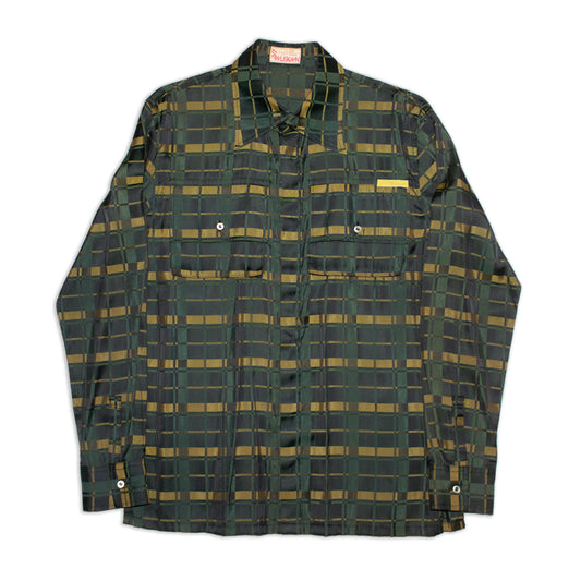 1996s (AW?) Psychedelic large-collared shirt with 3D pockets