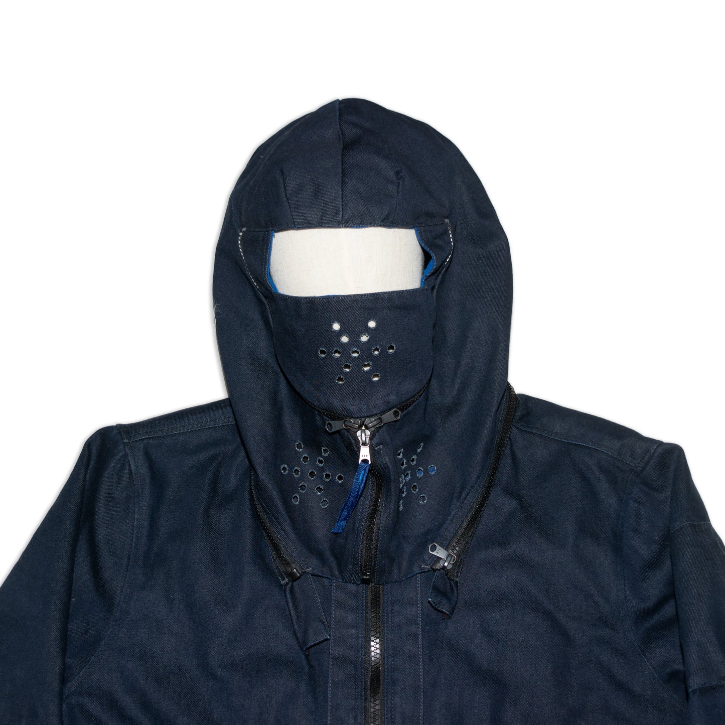 ”RAW for the Oceans”Recycled-denim bomber jacket with Detachable-Balaclava