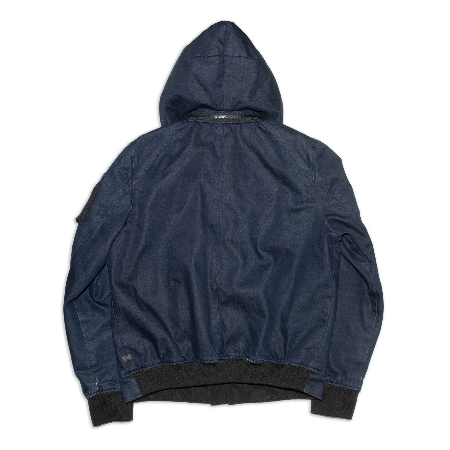 ”RAW for the Oceans”Recycled-denim bomber jacket with Detachable-Balaclava