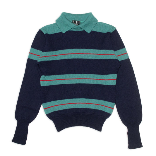 Circa1980s Collared border purewool jumper