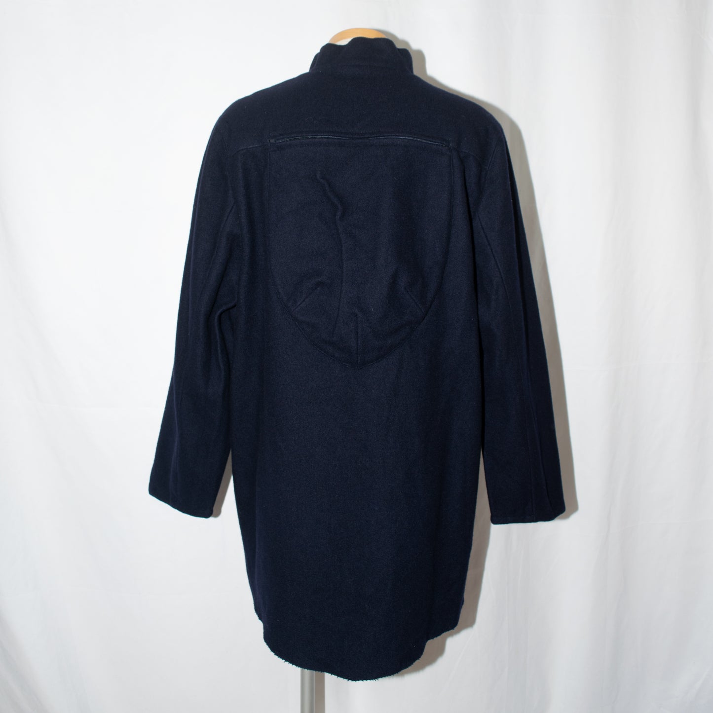 1999s Cut-off technical wool coats with back-pocket