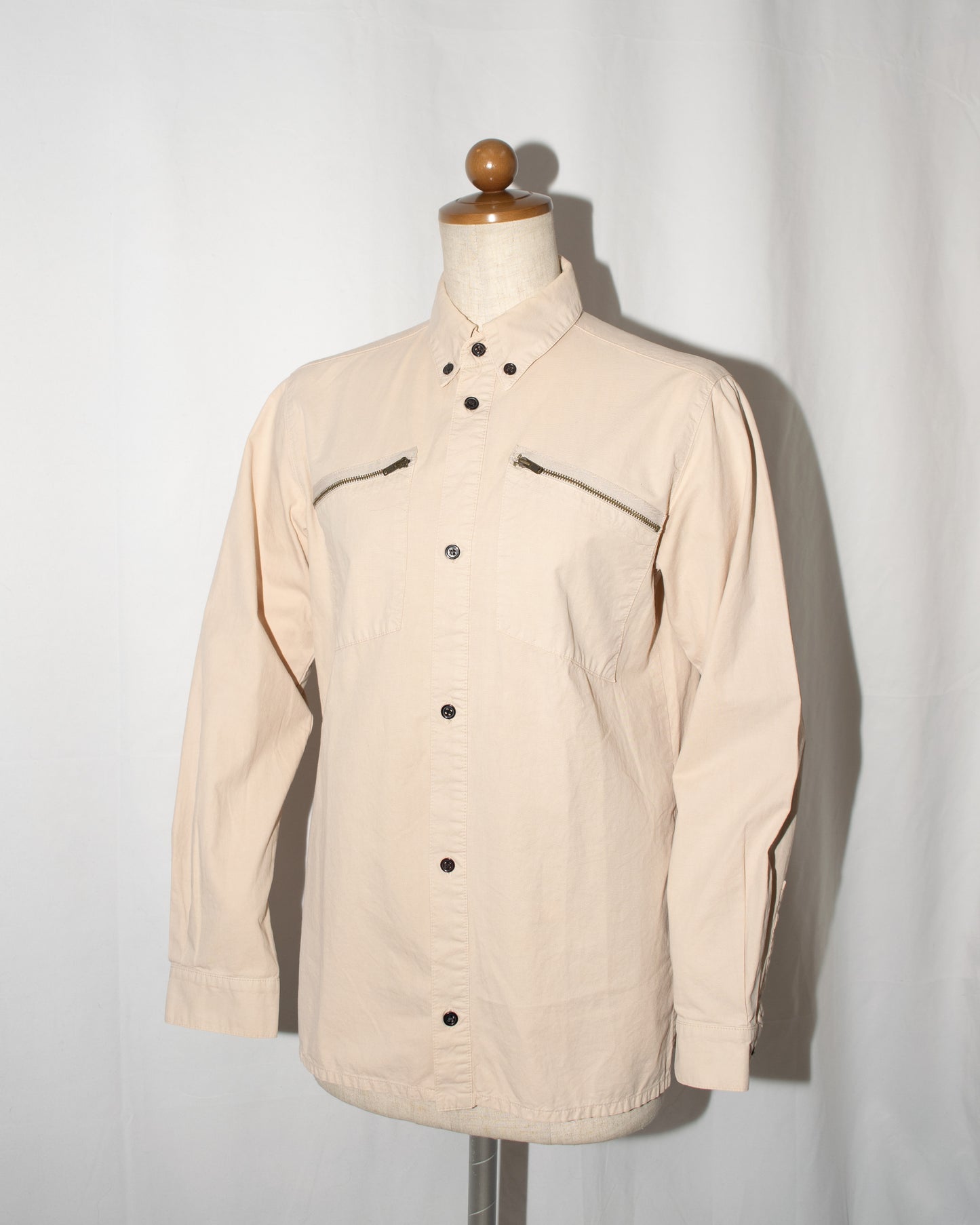 1997s Dyed button down shirt with diagonal cut pockets