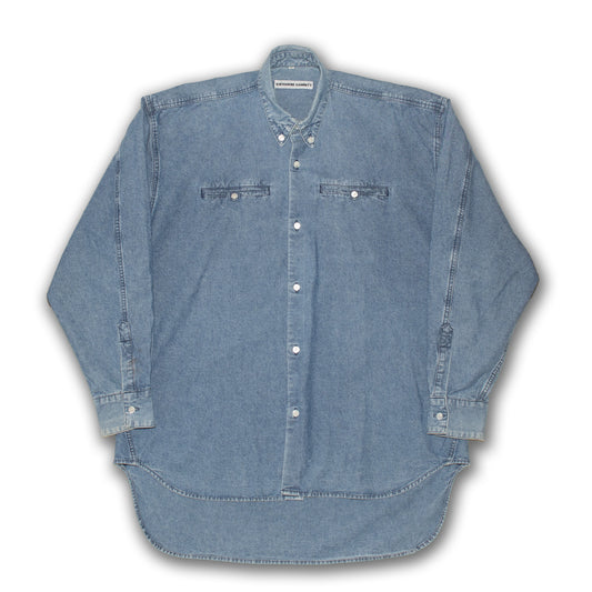 1980s denim long back shirt