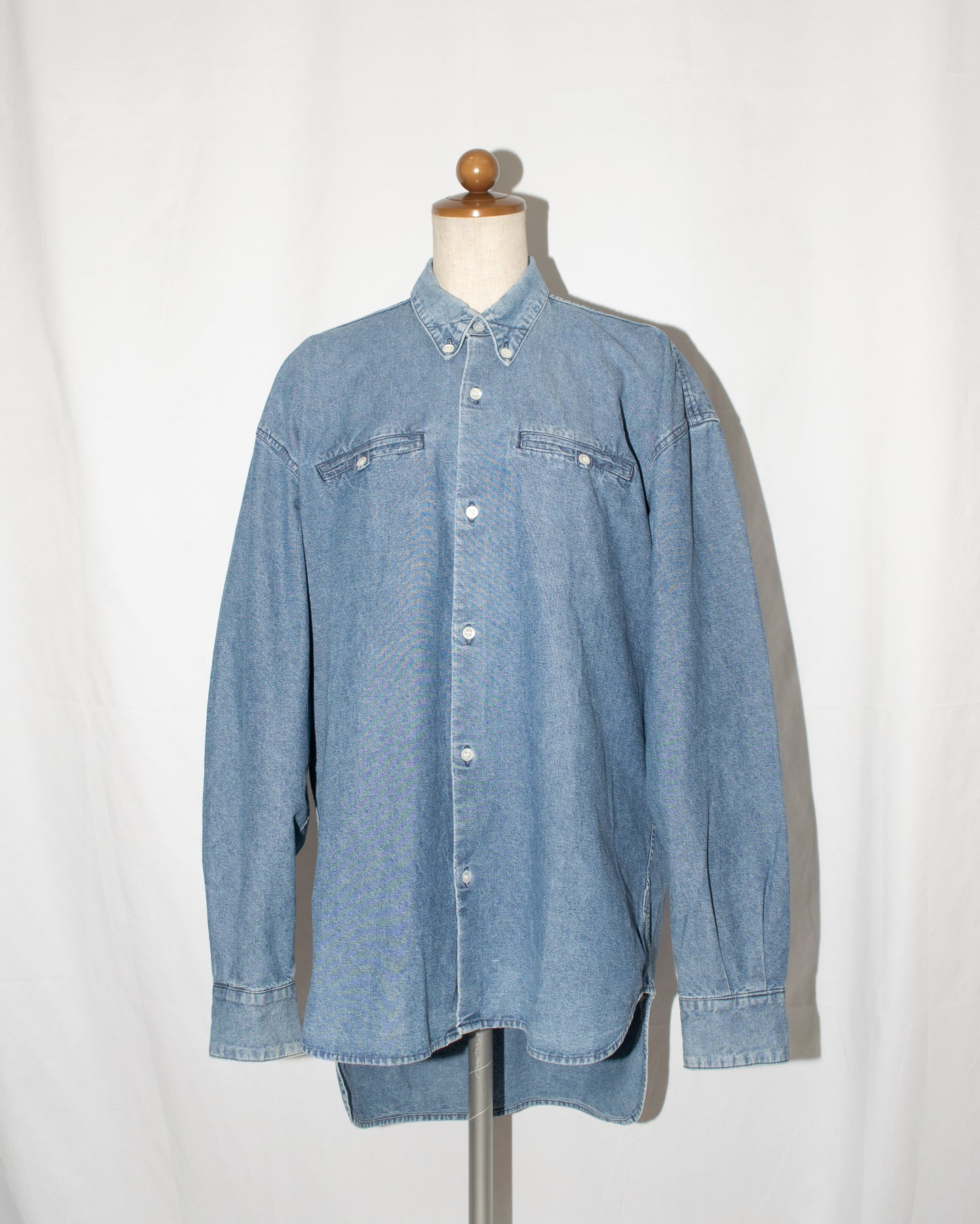 1980s denim long back shirt