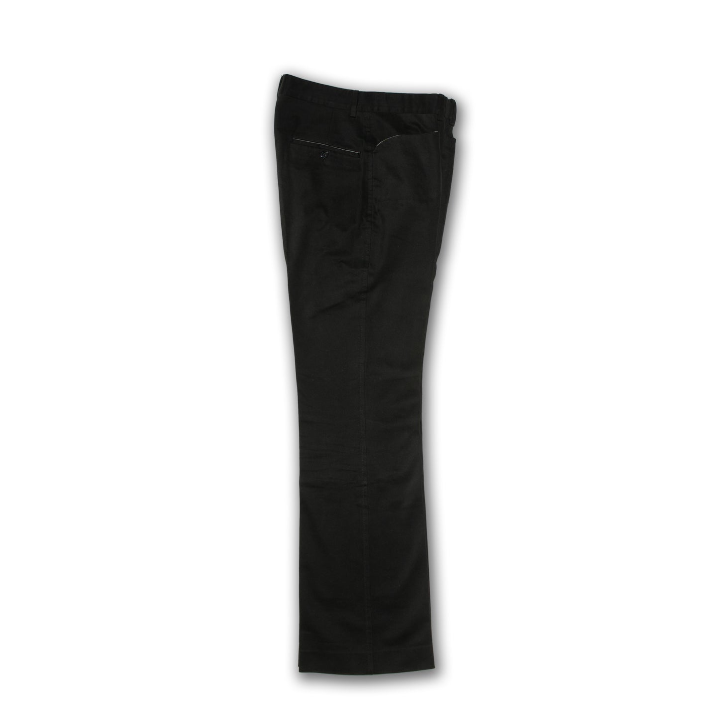 1990s Urethane coated cotton trousers with round cut pockets