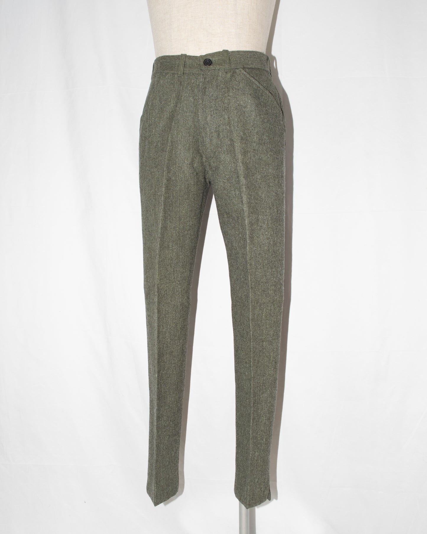 Mid1990s  wool cotton side-slit tapered trousers