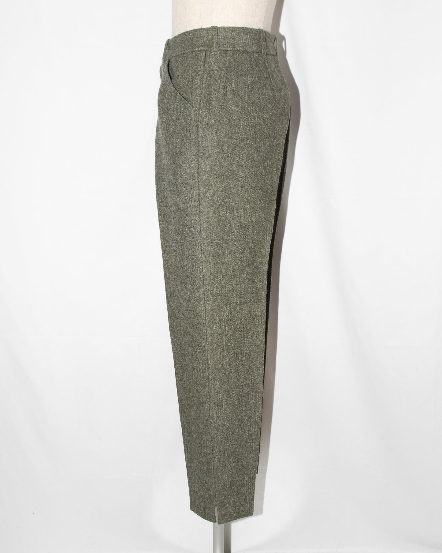 Mid1990s  wool cotton side-slit tapered trousers