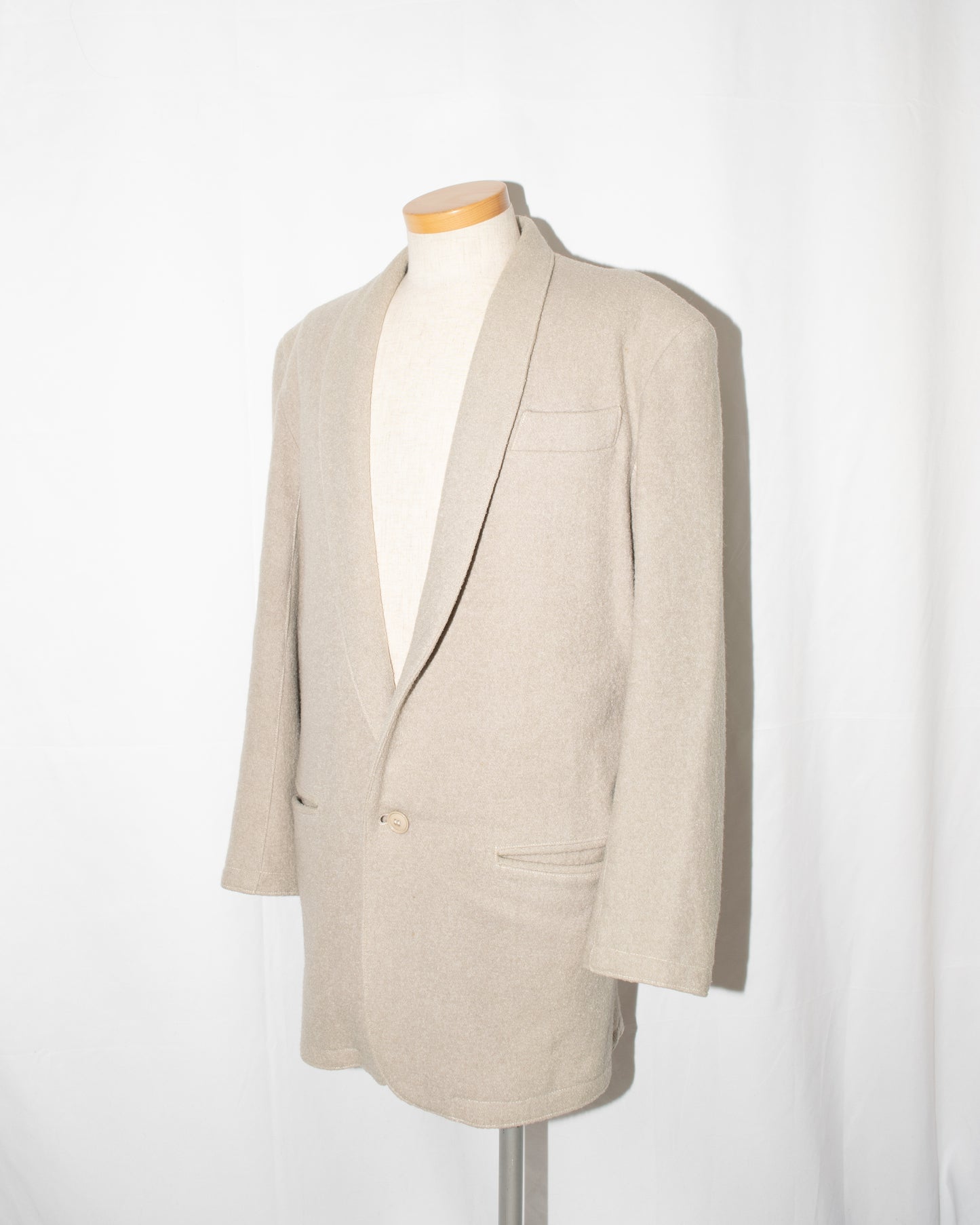 1980s Long length 1-button wool jacket