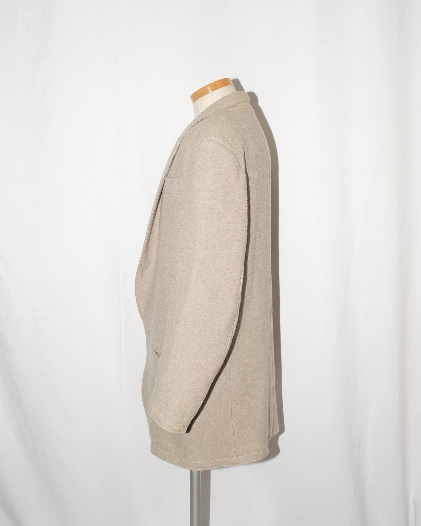 1980s Long length 1-button wool jacket