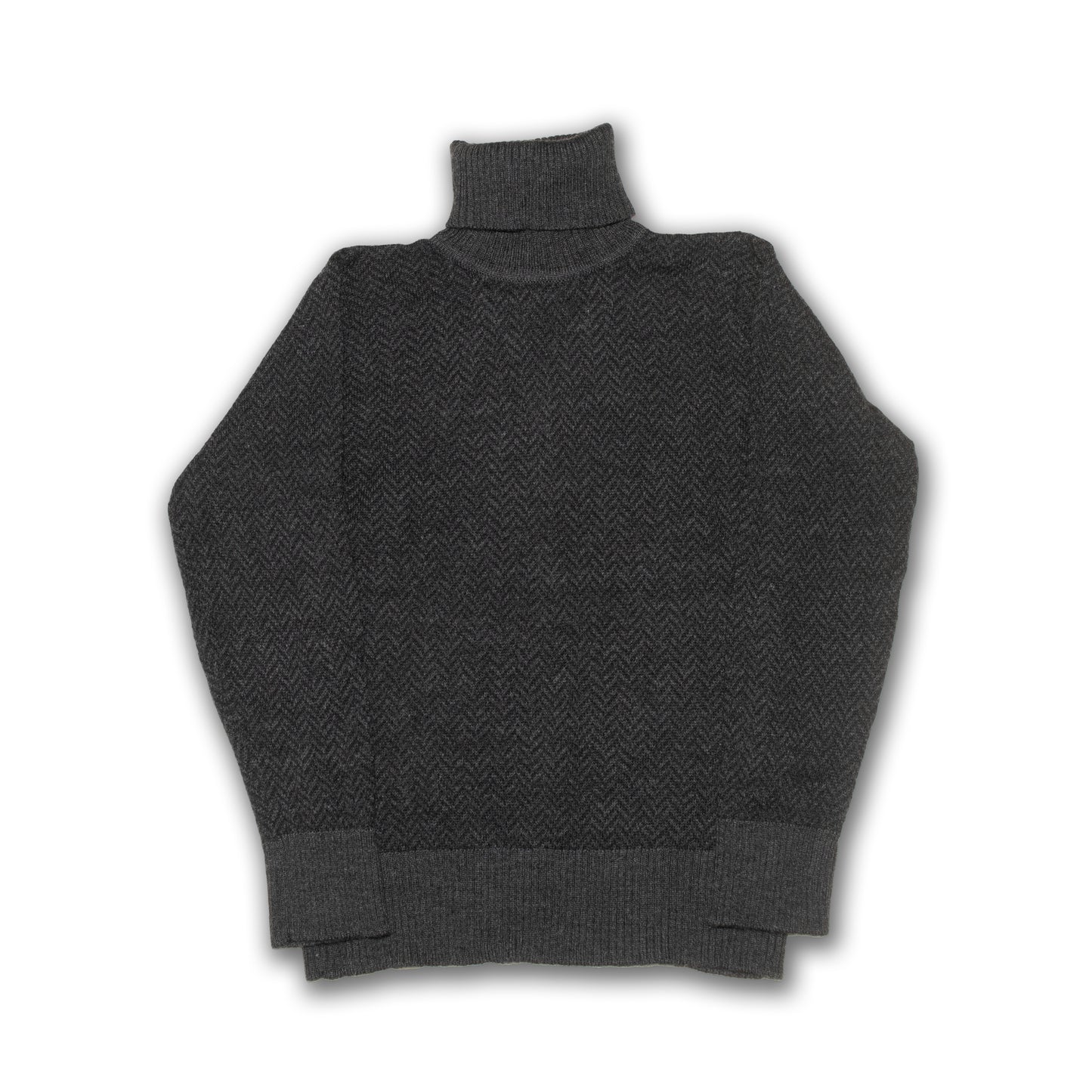 1990s Herringbone wool high-neck knit