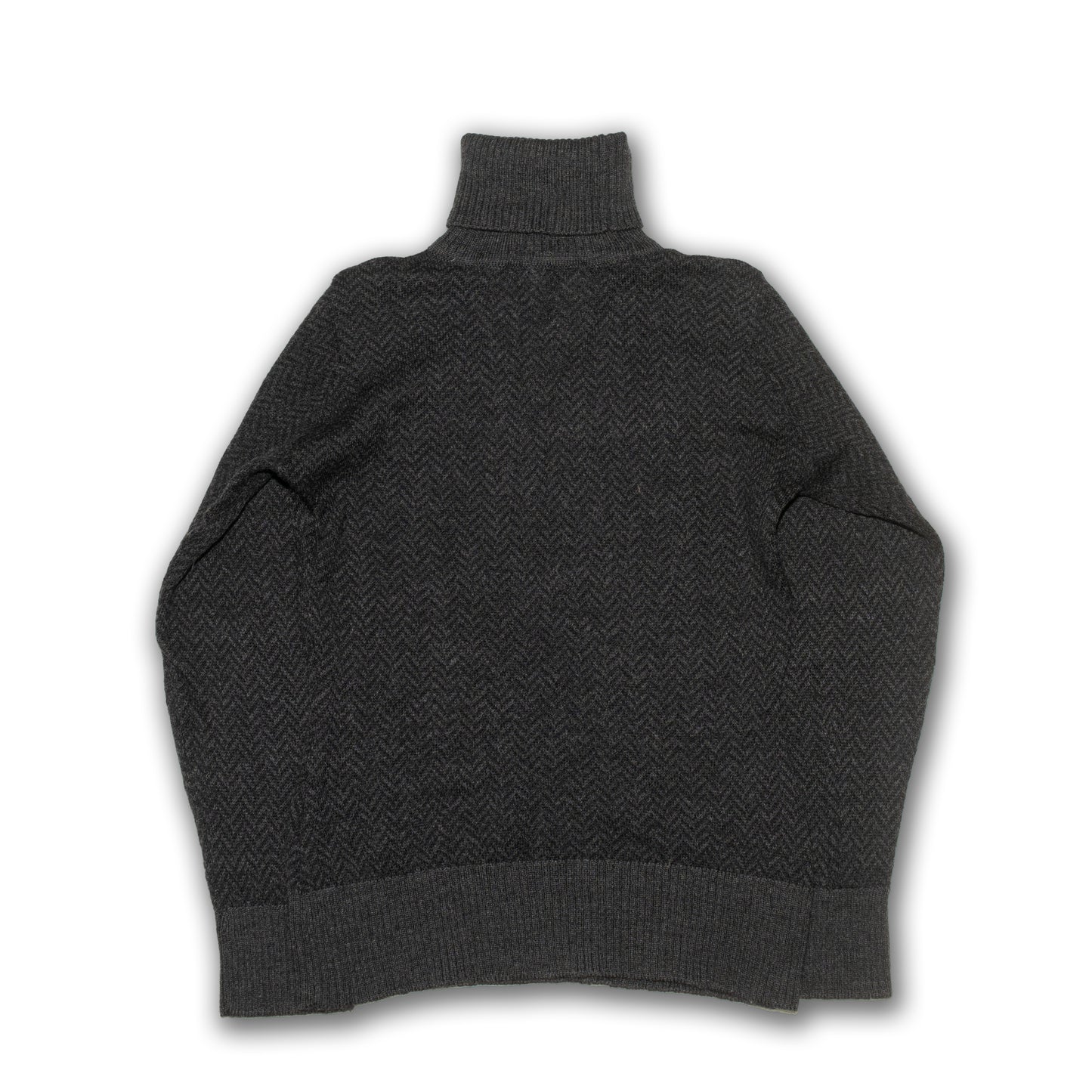 1990s Herringbone wool high-neck knit