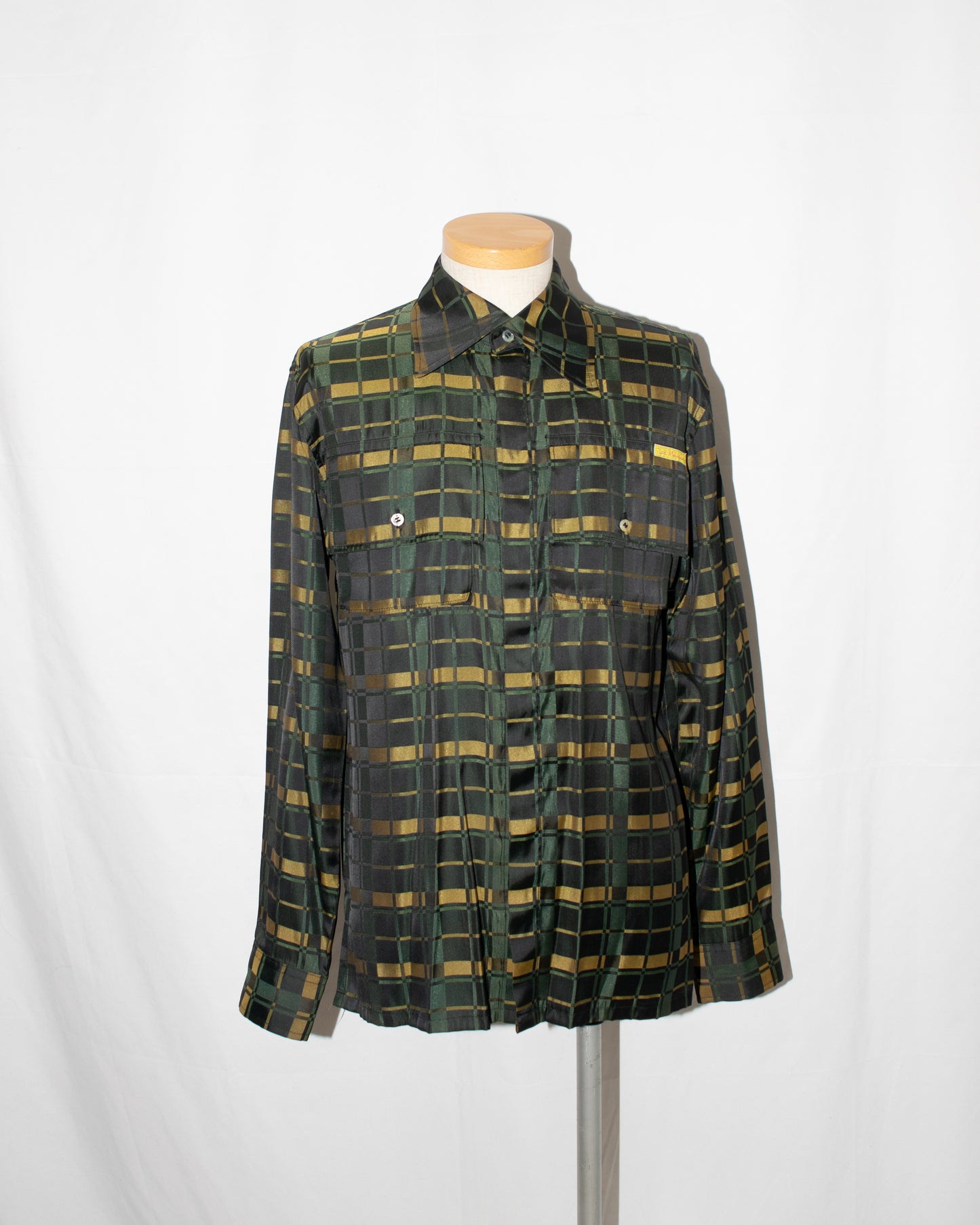 1996s (AW?) Psychedelic large-collared shirt with 3D pockets