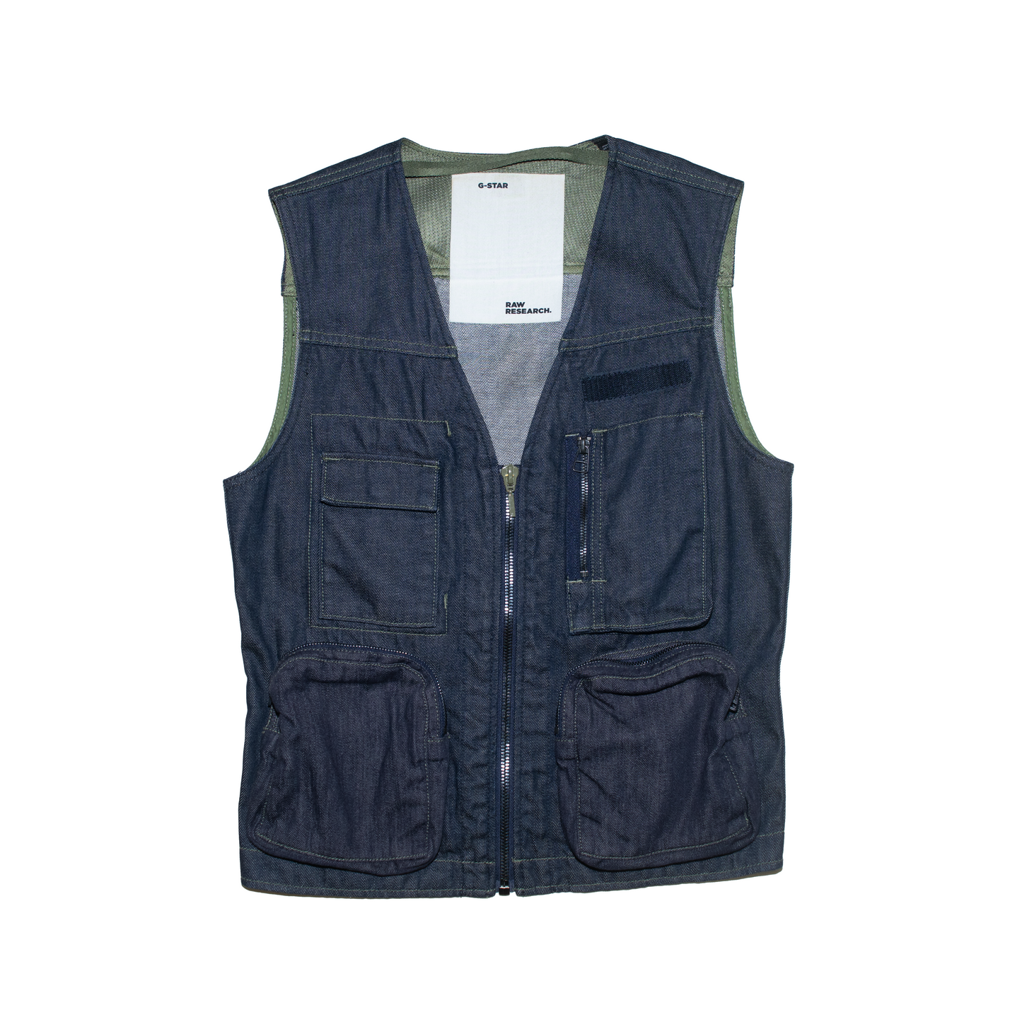 Denim vest with 3D pockets