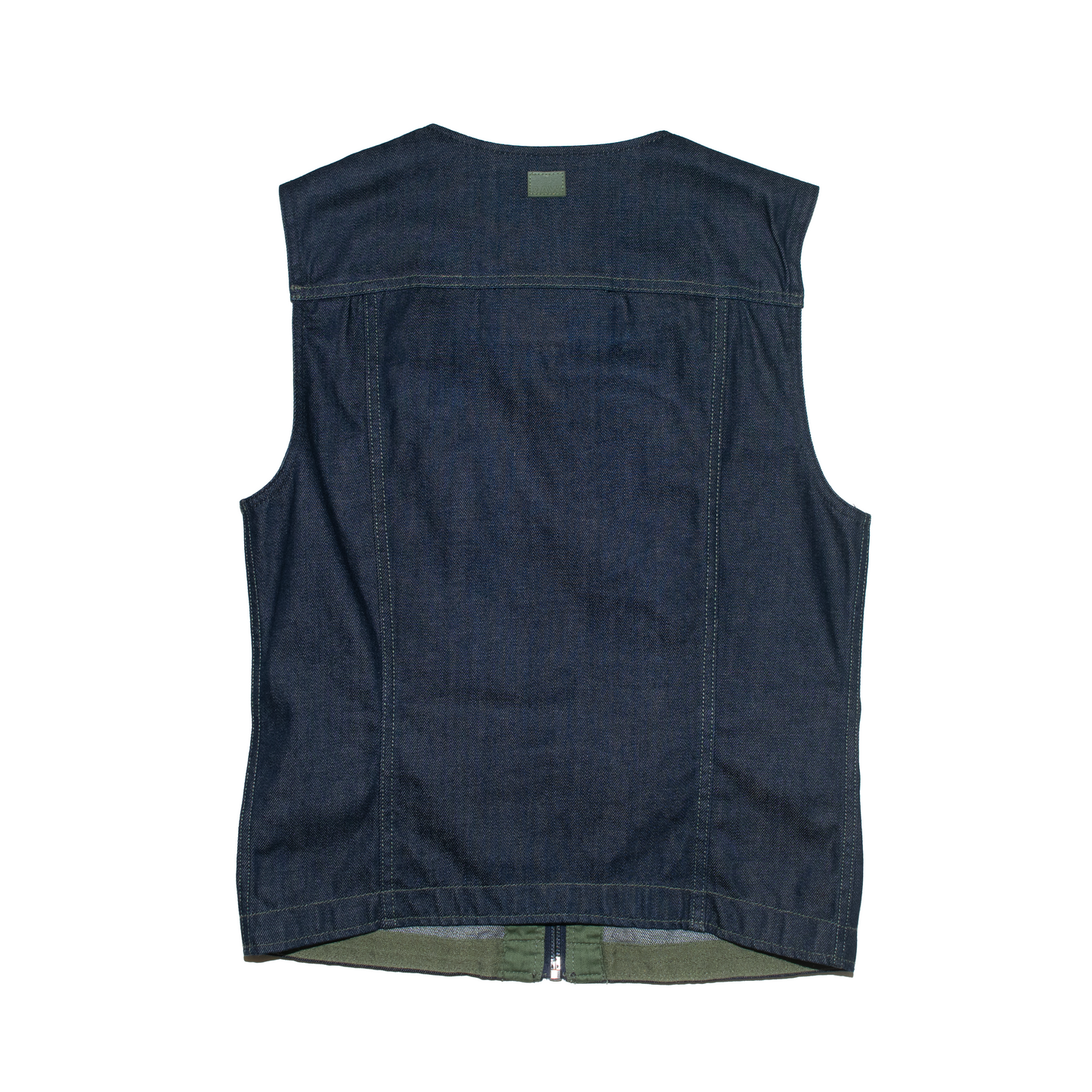 Denim vest with 3D pockets