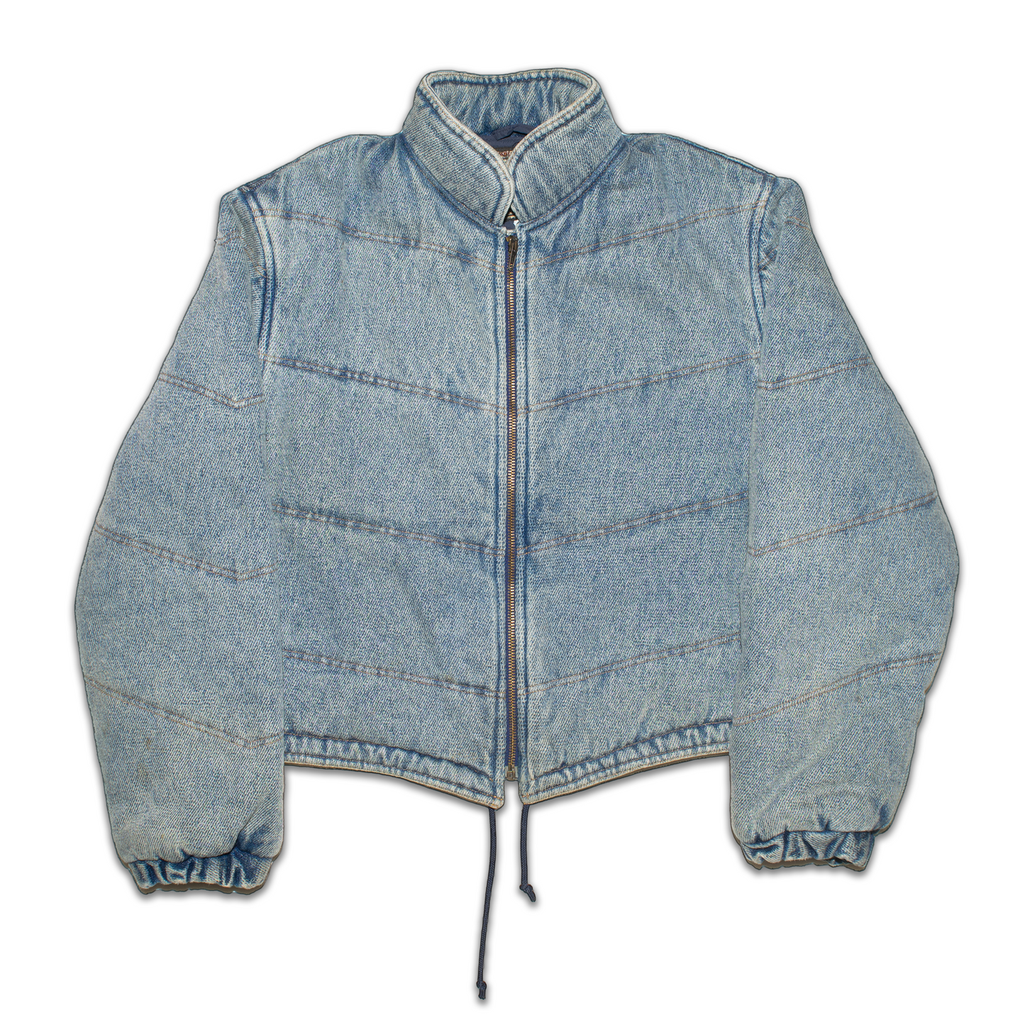 Late80-early90s Denim puff bomber jacket