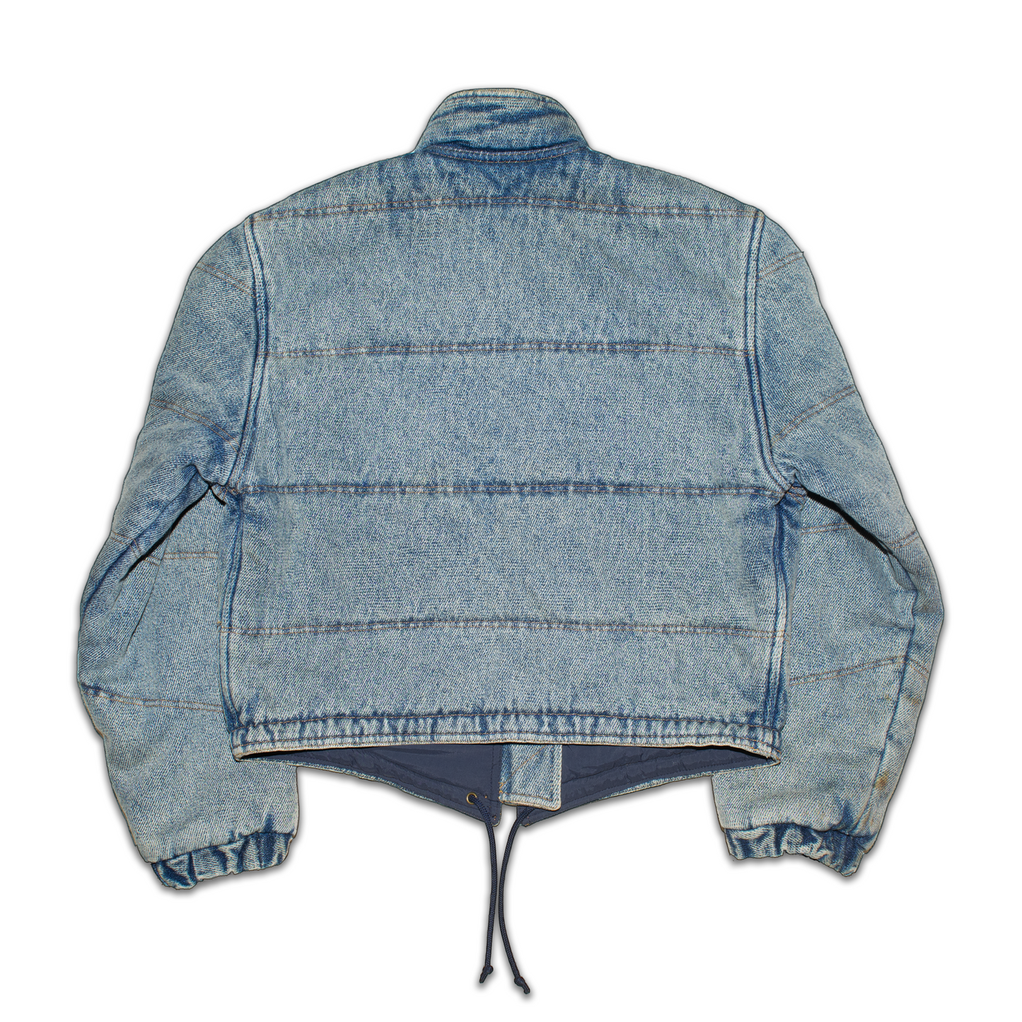 Late80-early90s Denim puff bomber jacket